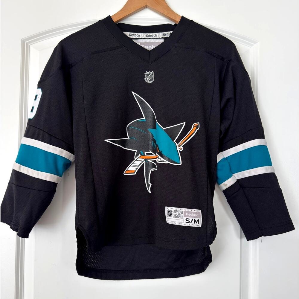 Reebok San Jose Sharks Joe Thornton #19 Youth Hockey Jersey S/M